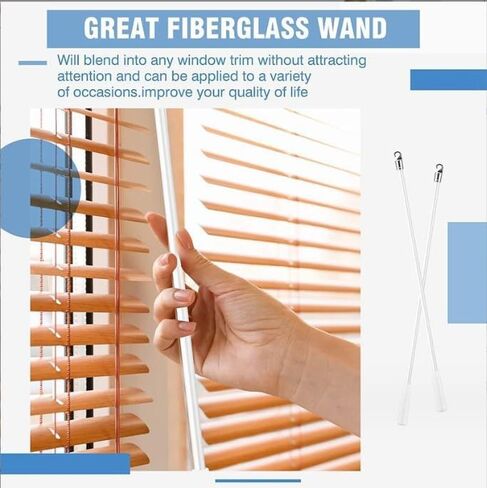 عبوة من 2 قضيب سحب للستائر مقاس 17 انش من مادة الالياف الزجاجية مع خطاف لفتح وخلف لسهولة الفتح والخلف in Kuwait