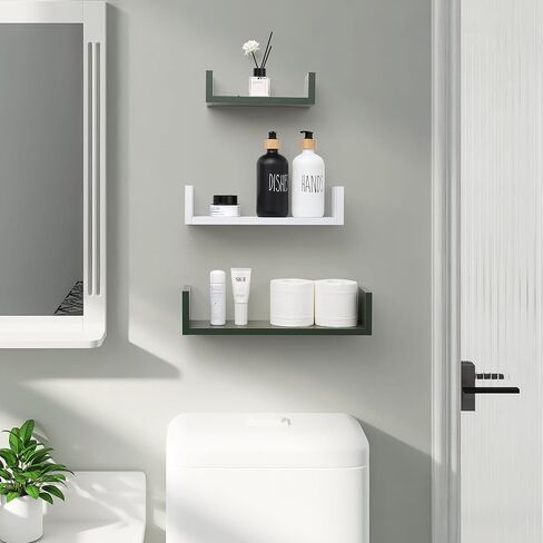 Afuly U Shape Wall Shelves Grey Green White Set of 3 in Kuwait