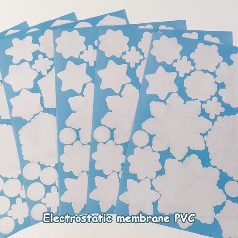 ملصقات نافذة بتصميم ندفة الثلج، ملصقات ثابتة غير لاصقة مزدوجة الجوانب قابلة لاعادة الاستخدام لتغطية الابواب الزجاجية وديكور الحفلات (ندفة الثلج) in Kuwait