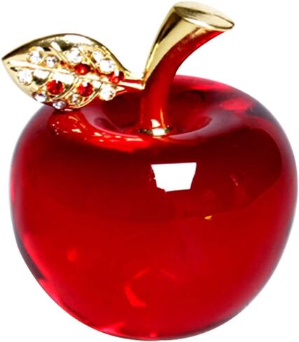Crystal Apple Figurine Paperweight Ideal Gifts for Wedding Birthday Christmas and Home decoration 2.1 Inch (A-blue) in Kuwait