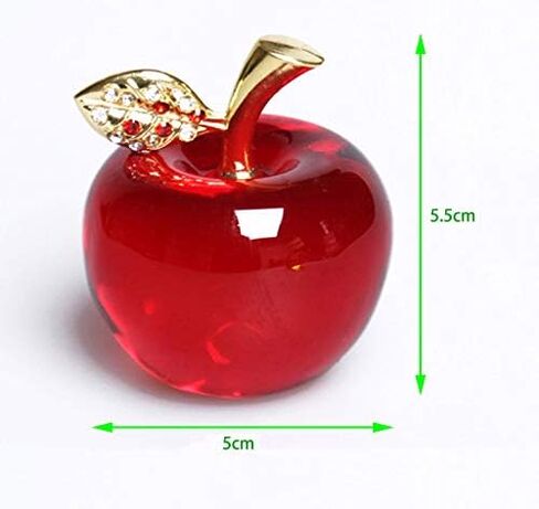 Crystal Apple Figurine Paperweight Ideal Gifts for Wedding Birthday Christmas and Home decoration 2.1 Inch (A-blue) in Kuwait
