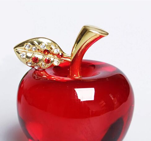 Crystal Apple Figurine Paperweight Ideal Gifts for Wedding Birthday Christmas and Home decoration 2.1 Inch (A-blue) in Kuwait