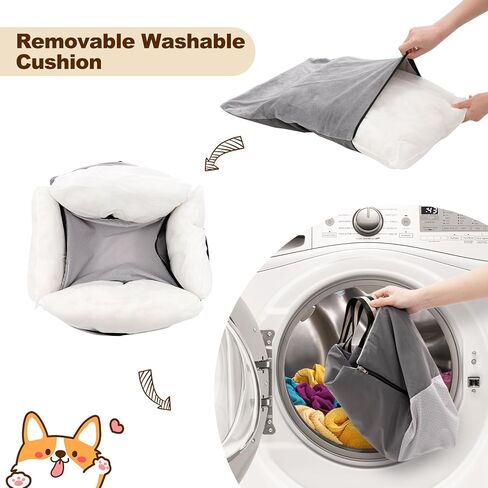 Dog Car Seat Travel Safety Booster Seat with Adjustable Straps & Detachable Cover & Non-Slip Base Washable Dog Car Seats Pet Travel Bed for Dog in Kuwait