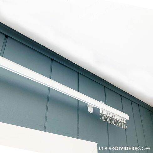 Room/Dividers/Now Curtain Track Set, Wall-Mounted - XXL, For Spaces 12ft to 15ft Wide (White) | Room Divider Curtain Track Set | Premium Design Wall Mount Curtain Rail Track in Kuwait