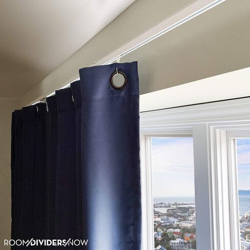 Room/Dividers/Now Curtain Track Set, Wall-Mounted - XXL, For Spaces 12ft to 15ft Wide (White) | Room Divider Curtain Track Set | Premium Design Wall Mount Curtain Rail Track in Kuwait