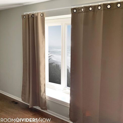 Room/Dividers/Now Curtain Track Set, Wall-Mounted - XXL, For Spaces 12ft to 15ft Wide (White) | Room Divider Curtain Track Set | Premium Design Wall Mount Curtain Rail Track in Kuwait