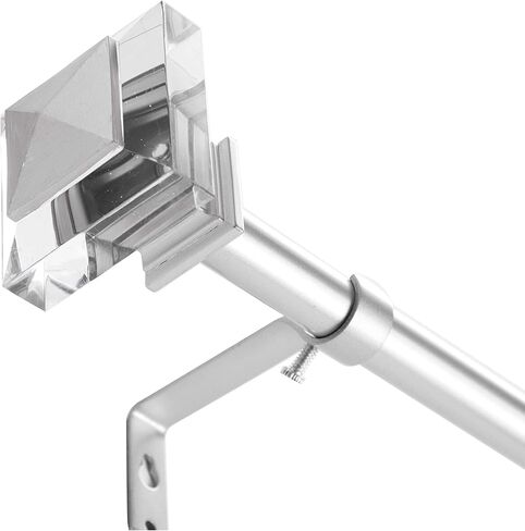 BINO Window Curtain Rod - 42" to 120", Silver - Drapery Curtain Rods for Windows Drapery Rods Adjustable Curtain Rod Modern Curtain Rod Window Rods for Curtains Decorative Curtain Rods in Kuwait