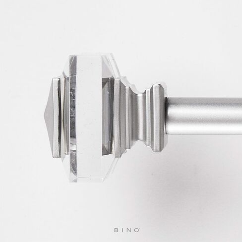 BINO Window Curtain Rod - 42" to 120", Silver - Drapery Curtain Rods for Windows Drapery Rods Adjustable Curtain Rod Modern Curtain Rod Window Rods for Curtains Decorative Curtain Rods in Kuwait