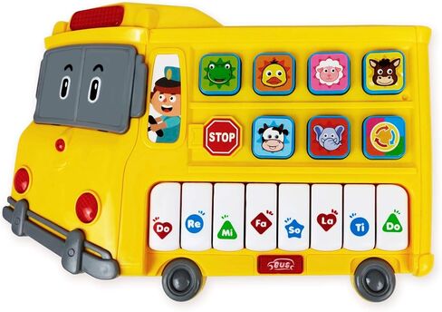 Learning School Bus Toy w/ Lights and Music – 8 Musical Note Piano Keys, 6 Animal Sounds Buttons and Mode Button – Toy Bus w/ Flashing Lights – Fun Toy School Bus for Toddlers 18+ Months in Kuwait