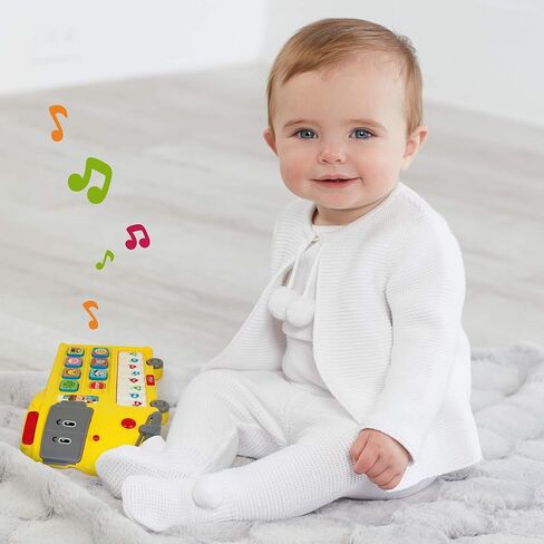 Learning School Bus Toy w/ Lights and Music – 8 Musical Note Piano Keys, 6 Animal Sounds Buttons and Mode Button – Toy Bus w/ Flashing Lights – Fun Toy School Bus for Toddlers 18+ Months in Kuwait