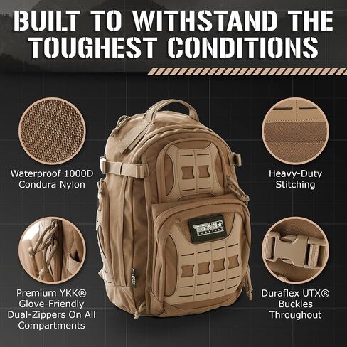 TACAMO® 35 Liter Survival Backpack for Men, Hiking Backpack, Military Tactical Waterproof Backpack, Fishing Backpack, Backpack for Laptops, Tactical Backpack for Hunting, Camping, and Tools. in Saudi Arabia