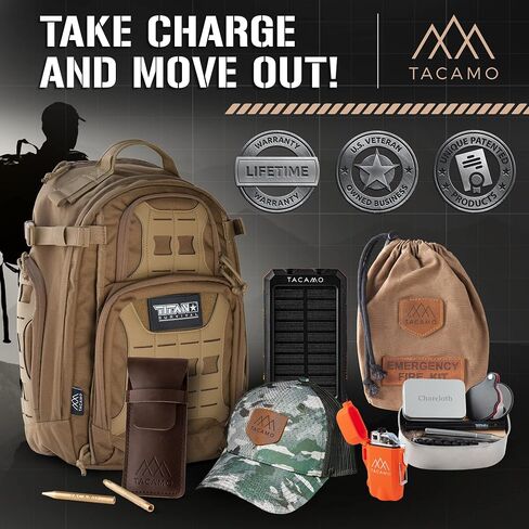 TACAMO® 35 Liter Survival Backpack for Men, Hiking Backpack, Military Tactical Waterproof Backpack, Fishing Backpack, Backpack for Laptops, Tactical Backpack for Hunting, Camping, and Tools. in Saudi Arabia