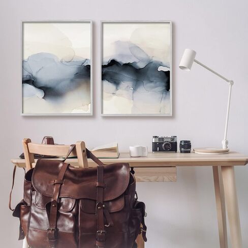Stupell Industries Mysterious Abstract Painting Obscure Watercolor Detail 2pc set Framed Wall Art, Design by Kippi Leonard in Saudi Arabia