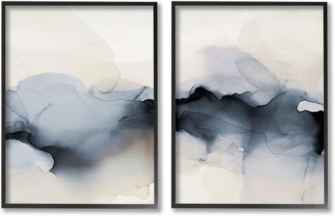 Stupell Industries Mysterious Abstract Painting Obscure Watercolor Detail 2pc set Framed Wall Art, Design by Kippi Leonard in Saudi Arabia