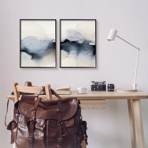 Stupell Industries Mysterious Abstract Painting Obscure Watercolor Detail 2pc set Framed Wall Art, Design by Kippi Leonard in Saudi Arabia