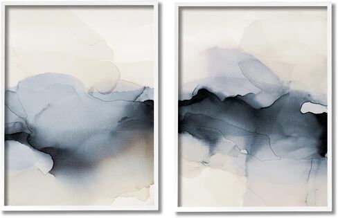 Stupell Industries Mysterious Abstract Painting Obscure Watercolor Detail 2pc set Framed Wall Art, Design by Kippi Leonard in Saudi Arabia