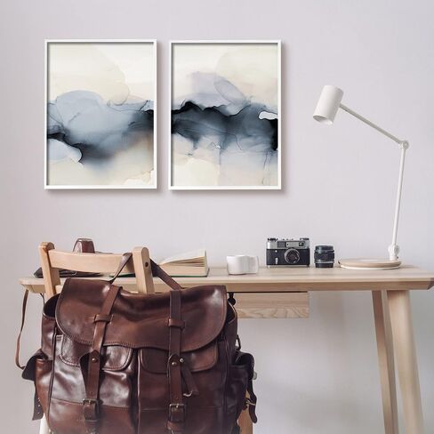 Stupell Industries Mysterious Abstract Painting Obscure Watercolor Detail 2pc set Framed Wall Art, Design by Kippi Leonard in Saudi Arabia