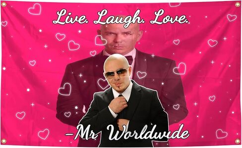AMeLL Live Laugh Love Tapestries Mr Worldwide Tapestry For Decoration Living Room Bedroom Man Cave in Saudi Arabia