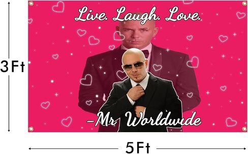 AMeLL Live Laugh Love Tapestries Mr Worldwide Tapestry For Decoration Living Room Bedroom Man Cave in Saudi Arabia