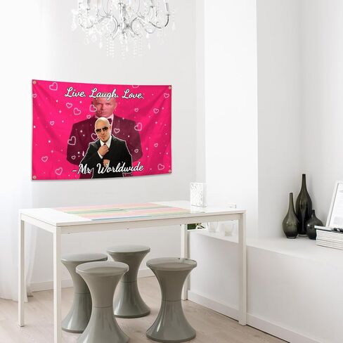 AMeLL Live Laugh Love Tapestries Mr Worldwide Tapestry For Decoration Living Room Bedroom Man Cave in Saudi Arabia