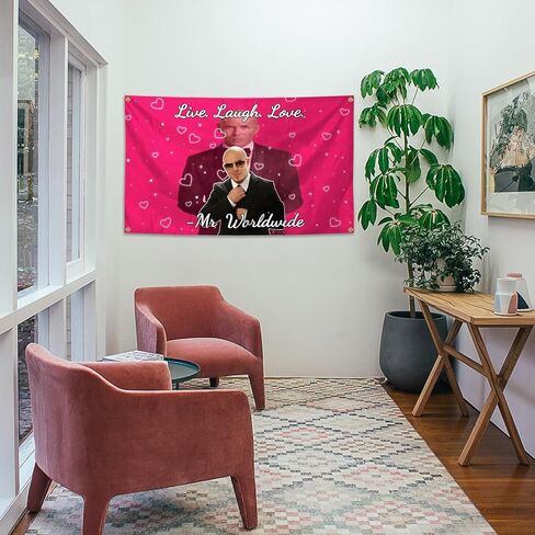 AMeLL Live Laugh Love Tapestries Mr Worldwide Tapestry For Decoration Living Room Bedroom Man Cave in Saudi Arabia