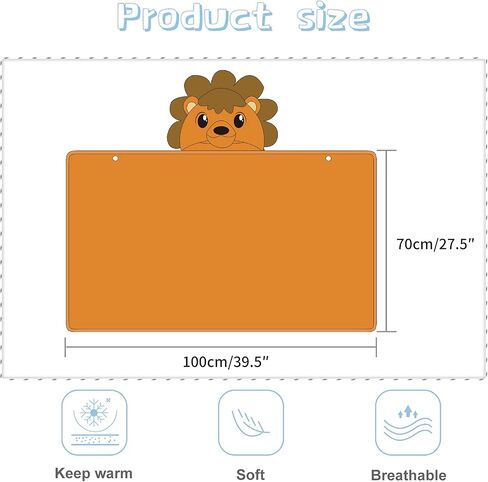 MICHLEY Baby Hooded Swaddling Blanket for Boys Girls, Animal Face Toddler Fall Winter Throw Blankets 0-3 Years(Bear) in Saudi Arabia