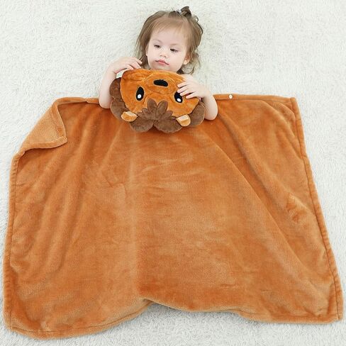 MICHLEY Baby Hooded Swaddling Blanket for Boys Girls, Animal Face Toddler Fall Winter Throw Blankets 0-3 Years(Bear) in Saudi Arabia