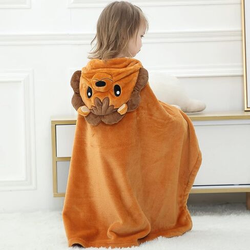 MICHLEY Baby Hooded Swaddling Blanket for Boys Girls, Animal Face Toddler Fall Winter Throw Blankets 0-3 Years(Bear) in Saudi Arabia