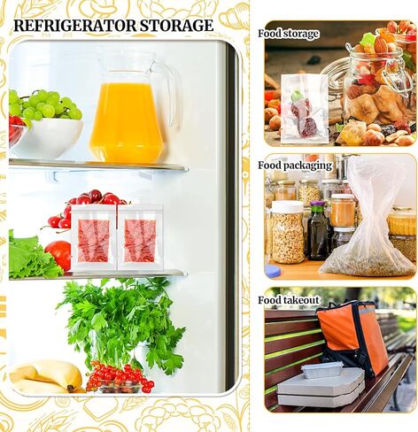 DLOnline 200 Pack 2.7x3.9 Inch Clear Textured Vacuum Sealer Bags with Tear Notch, One-Side Textured and One-Side Clear, Food-Grade Storage Pouches for Snacks, Candy, Grains, Meats and More in Kuwait