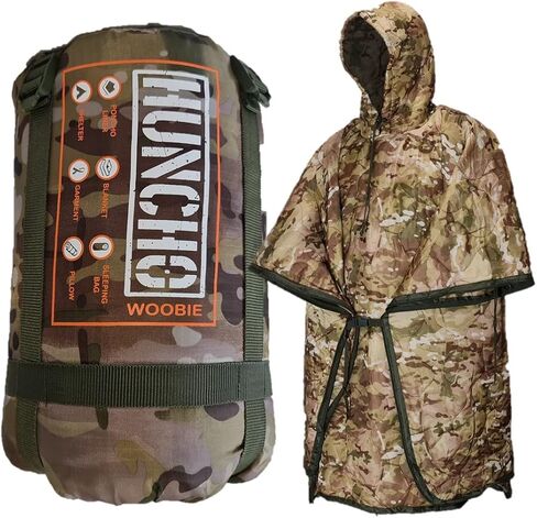 PONCHO LINER Military Woobie Blanket w/Hoodie. Great w/Rain Ponchos and can use as Camping Quilt, Sleeping Bag and Shelter in Saudi Arabia