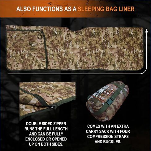 PONCHO LINER Military Woobie Blanket w/Hoodie. Great w/Rain Ponchos and can use as Camping Quilt, Sleeping Bag and Shelter in Saudi Arabia