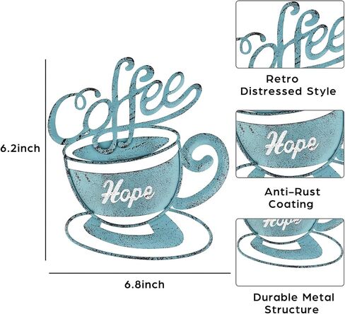 Tfro & Cile Kitchen Coffee Wall Decor Metal Home Decororation Indoor Eat Decor, 3 Pack in Saudi Arabia