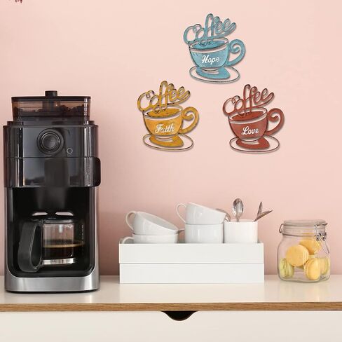 Tfro & Cile Kitchen Coffee Wall Decor Metal Home Decororation Indoor Eat Decor, 3 Pack in Saudi Arabia