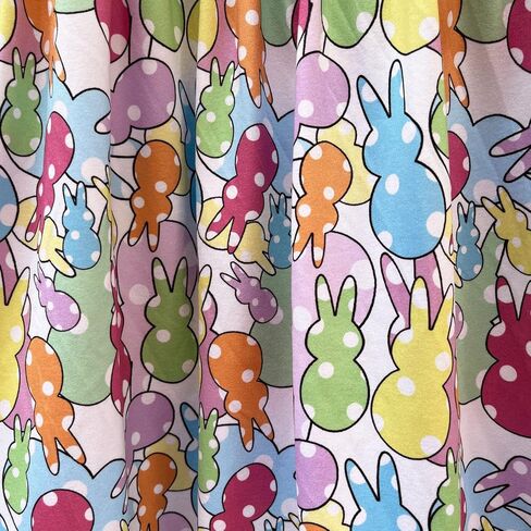 Adorable Easter Little Kid Girls Bunny Print Dress, Fit for 1-7 Years Toddler Girls Rabbit Skirt, Knee Length, Long Sleeves Dots bunny/6-7 Years in Saudi Arabia