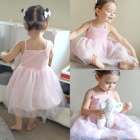 طفل الفتيات توتو فستان تول فستان الشمس الطبقات تول تنورة رقيق الأميرة فستان الرضع فتاة السباغيتي فستان بحزام 0-24 متر in Kuwait