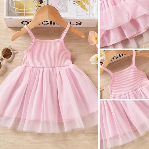 طفل الفتيات توتو فستان تول فستان الشمس الطبقات تول تنورة رقيق الأميرة فستان الرضع فتاة السباغيتي فستان بحزام 0-24 متر in Kuwait