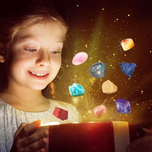 Apengshi الكريستال الطبيعي 24 شعرية الحجر الخام المعادن صندوق أعمى مجموعة شفاء كريستال للأطفال العلوم التعليمية تعميم مجموعة هدية صندوق الديكور in Kuwait