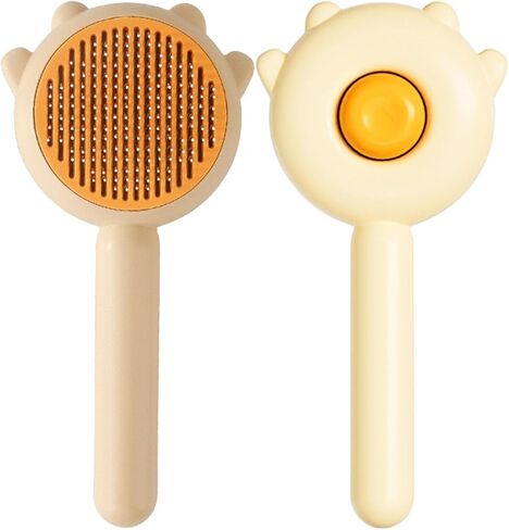 فرشاة جيانغ ويف تي للقطط والكلاب مع زر تحرير، فرشاة تنظيف شعر الحيوانات الأليفة، فرشاة للعناية بالقطط والكلاب، مشط سحري للحيوانات الأليفة، فرشاة للتنظيف الذاتي للقطط، فرشاة للعناية بالقطط، فرشاة لتساقط القطط (أخضر) in Kuwait