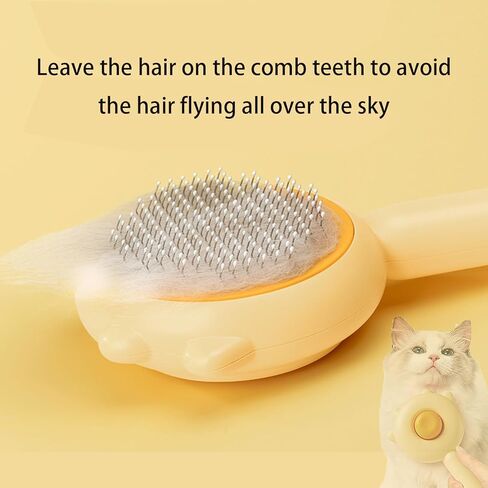 فرشاة جيانغ ويف تي للقطط والكلاب مع زر تحرير، فرشاة تنظيف شعر الحيوانات الأليفة، فرشاة للعناية بالقطط والكلاب، مشط سحري للحيوانات الأليفة، فرشاة للتنظيف الذاتي للقطط، فرشاة للعناية بالقطط، فرشاة لتساقط القطط (أخضر) in Kuwait