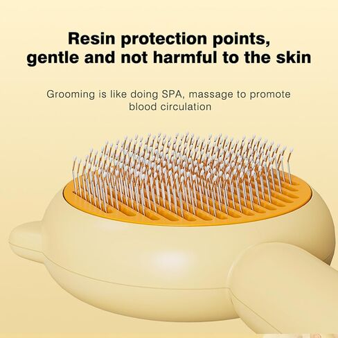 فرشاة جيانغ ويف تي للقطط والكلاب مع زر تحرير، فرشاة تنظيف شعر الحيوانات الأليفة، فرشاة للعناية بالقطط والكلاب، مشط سحري للحيوانات الأليفة، فرشاة للتنظيف الذاتي للقطط، فرشاة للعناية بالقطط، فرشاة لتساقط القطط (أخضر) in Kuwait