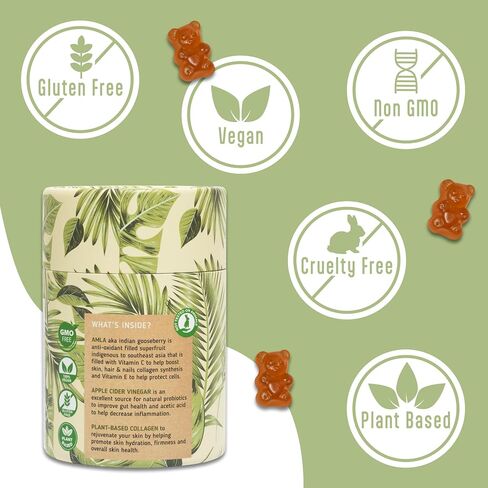 AyurBites Vitamin C & Immunity + Digestion Booster Gummies with Amla, Apple Cider Vinegar, Plant Collagen - 60 Count, 30 Days in Saudi Arabia