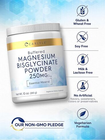 مسحوق بيسجليسينات المغنيسيوم | 250 مجم | 10 أونصة | مكمل نباتي وغير معدّل وراثيًا وخالي من الغلوتين | بواسطة كارلايل in Kuwait
