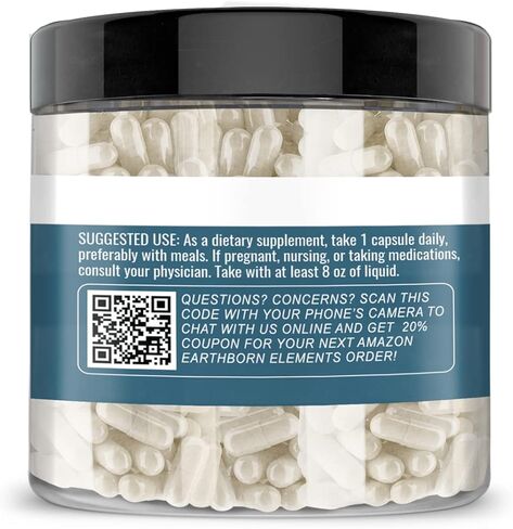 Earthborn Elements Vitamin C 200 Capsules, Pure & Undiluted, No Additives in Saudi Arabia
