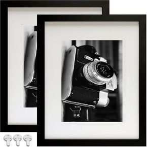 LUOFU 12x12 Picture Frames Set of 2,Black Picture Frame 12x12,Display Pictures 9x9 with Mat or 12x12 without Mat,Multi Photo Frames Collage for Wall Art Decorative or Tabletop Display