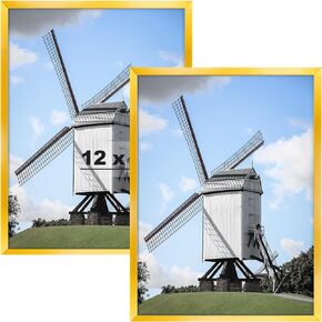 Fixwal 18×24 Gold Picture Frame, Set of 2 with Simple Design Frame, Home Decoration Poster Frame