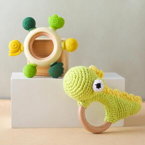 Baby Teether - Infant Teething Toy - Silicone Baby Teething Toys - BPA Free Silicone Chewable Rings with Organic Featuring Multiple Textures to Soothe Gums Ages 6 Months and Up (Pink)