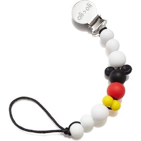 Ali+Oli Silicone Pacifier Clip for Baby (Mouse) 100% Food-Grade BPA Free Newborn Pacifier Holder Infant Binky Clip for Baby Boy or Girl | Food-grade material, Keeps soothers within reach, Secure attachment, Lightweight, Everyday use, Easy cleaning in Kuwait