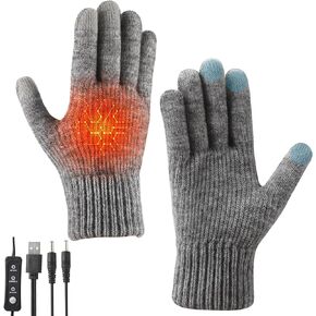 BicycleStore USB Heated Gloves, Winter Warm Heated Gloves with 3 Adjustable Temperature Electric Touchscreen Gloves Hand Warmers Work Gloves Unisex Washable Knitting Glove for Men Women Indoor Outdoor in Kuwait
