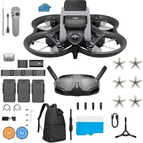 مجموعة DJI Avata Explorer Combo مع نظارات Integra مع مجموعة Flymore للتحكم في الحركة RC Motion 2، 3 بطاريات، طائرة بدون طيار بدون طيار لمشاهدة الشخص الأول مع فيديو ثابت 4K مع بطاقة Micro SD سعة 128 جيجابايت، وحقيبة ظهر، والمزيد in Kuwait