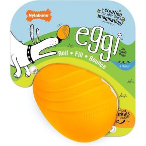 Nylabone Eggi Interactive Fillable Dog Chew Toy - Lightweight Bouncy Floatable Dog Treat Toy for Creative Play & Dog Exercise, Blue, Large/Giant - Up to 50 lbs. (1 Count)